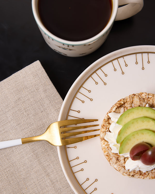 Evil Eye Gerçek Altın Yaldızlı Nazar Gözlü 4' lü Porselen Pasta Tabağı 21 cm