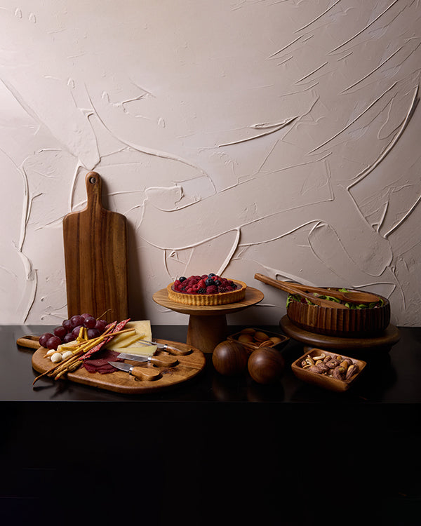 Selected Gerçek Akasya Ağacı Ayaklı Pasta Standı - Sunumluk 25 cm