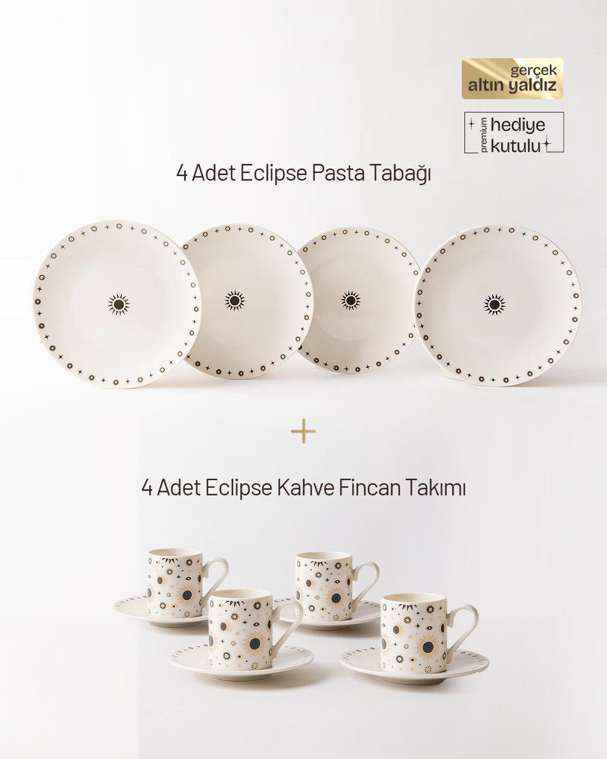 Eclipse 12 Parça Pasta ve Kahve Seti