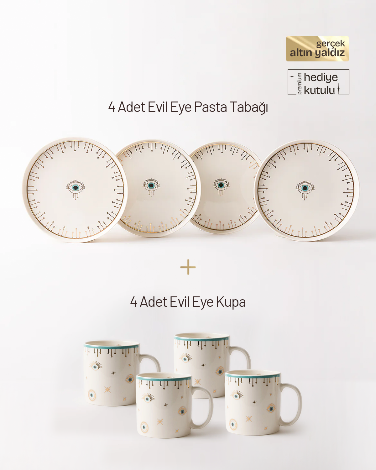 Evil Eye 8 Parça Pasta ve Kupa Seti