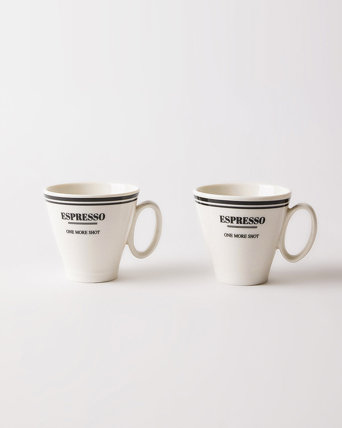 One More Shot Black Üzeri Yazılı 2' li Porselen Espresso Kahve Fincanı 80 ml - Siyah