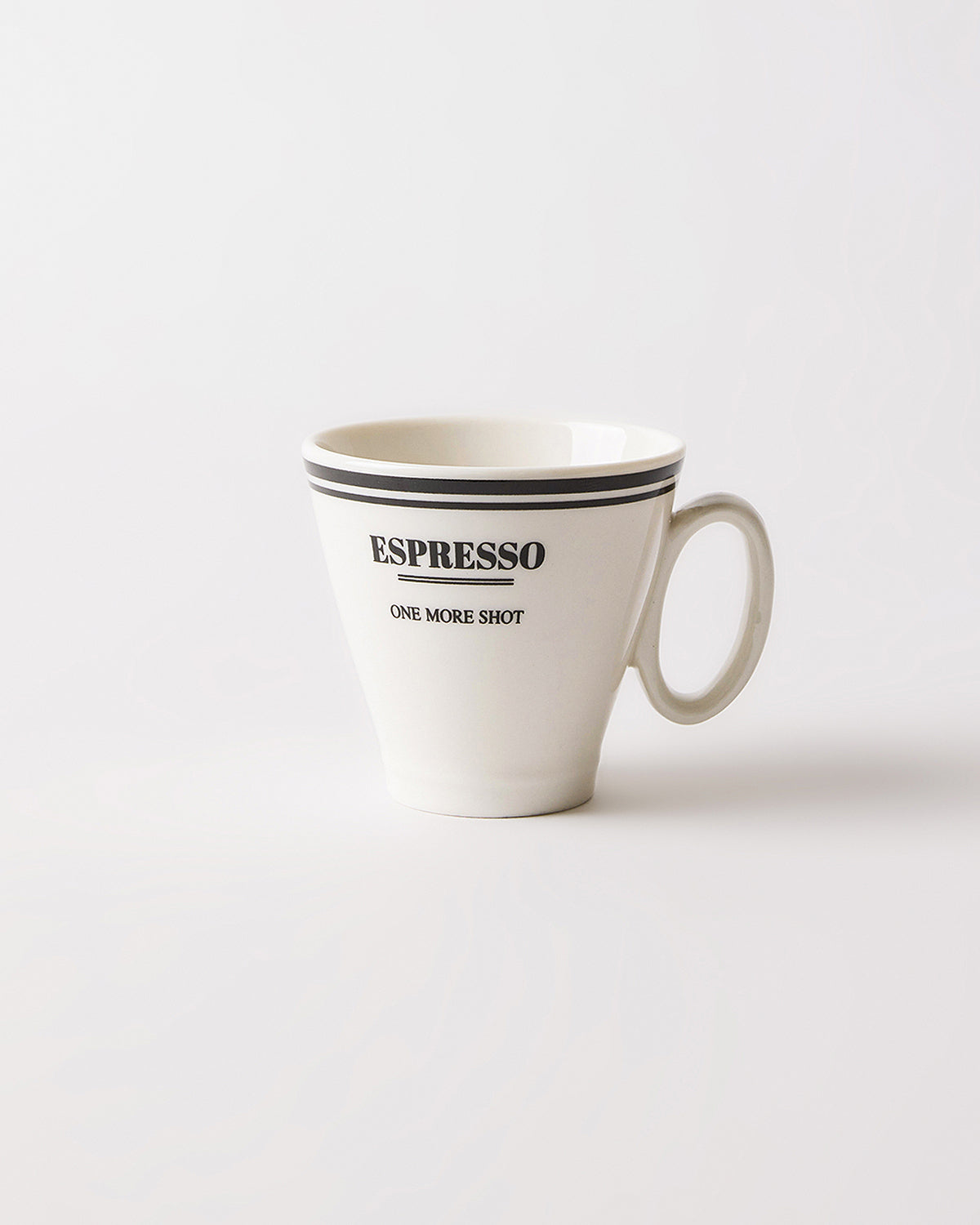 One More Shot Black Üzeri Yazılı 2' li Porselen Espresso Kahve Fincanı 80 ml - Siyah