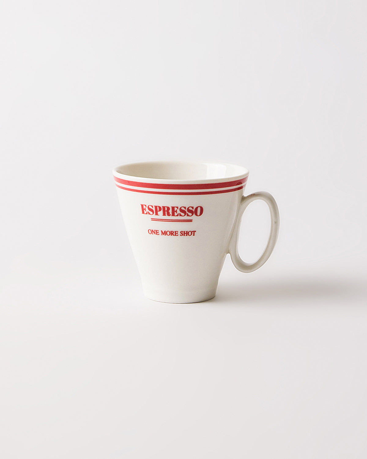 One More Shot Red Üzeri Yazılı 2' li Porselen Espresso Kahve Fincanı 80 ml - Kırmızı
