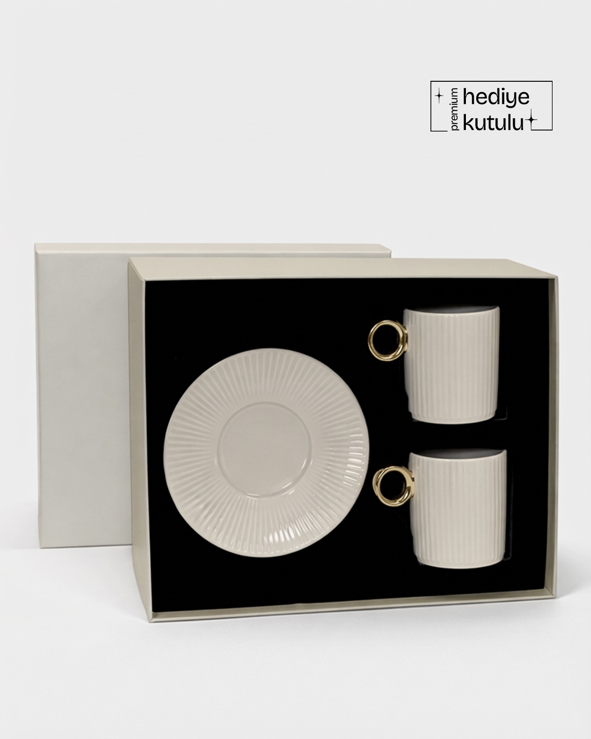 Pure Gold 4 Parça 2 Kişilik Porselen Kahve Fincan Takımı 90 Ml